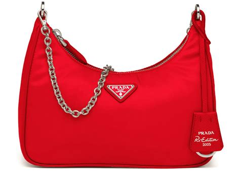 prada re-edition 2005 shoulder bag nylon red|prada 2005 re edition nylon.